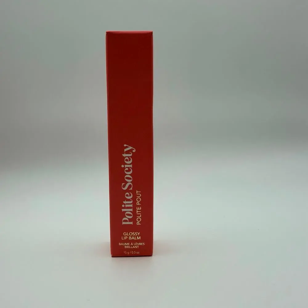 Polite Society Polite Pout Glossy Lip Balm Peach Bellini Full Size NIB